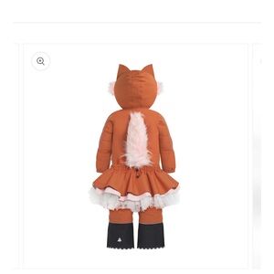 Kids Orange Fox-Inspired Winter Snowsuit with Tulle Skirt